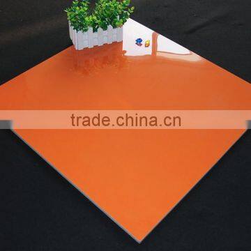 Low price pure orange polished porcelain tile