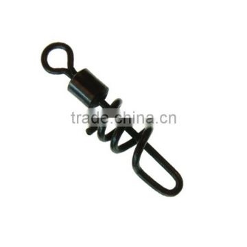 Anti-glare black corkscrew swivel fishing swivel