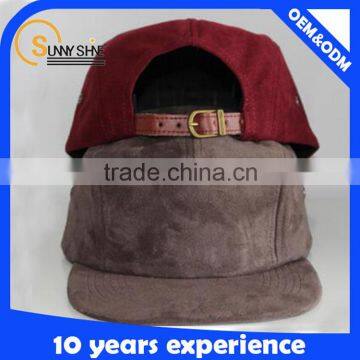 customize leather strap blank 5 panel cap