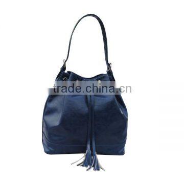 Leather Drawstring Bag for Ladies, Called Fringed Bag and Bucket Handbag photo-2