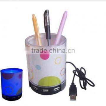 USB Hub Pen Holder with Speaker, Pen Holder with USB Hub