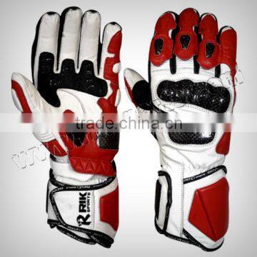 Motorbike Gloves WIth Full grain genuine leather knuckle protection TPU protections at Fingers.