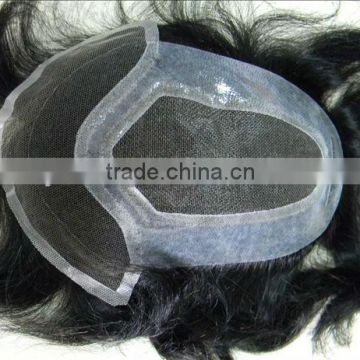 Toupee for men, French lace, welded lace