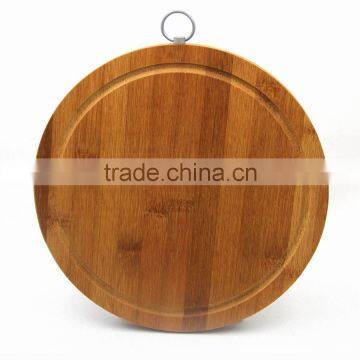 small naturally healthy bamboo round chopping board with Carving 25cm