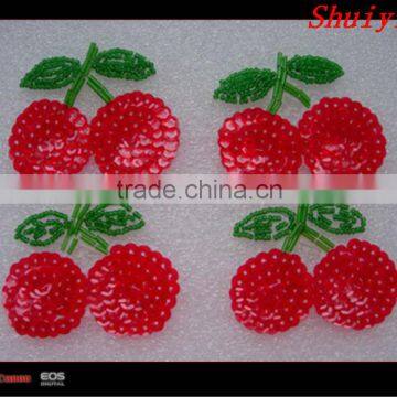 Sequin cherry/cherry embroidered/plant embroidery for clothing/sequin patches