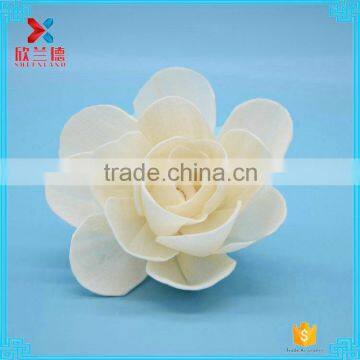 Make handmade organic paper/wood open rose decorative artificial flower