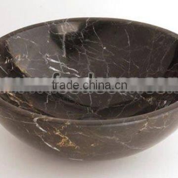 Round Brown Marble Stone bathroom counter basin(FSE-STS-002M)