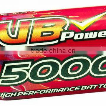 NiMH battery C Size 5000 mAh Flat Top HIGH rate 10C battery