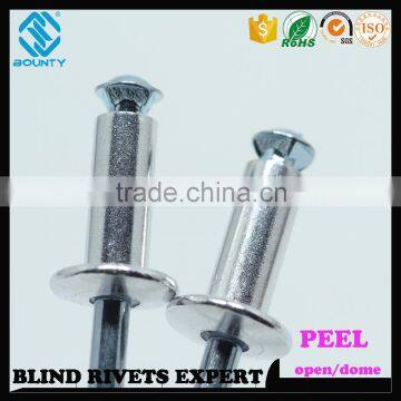HOT SELLING OPEN END FACTORY PROTRUDING CROWN HEAD ALUMINUM STEEL PEEL RIVETS photo-6
