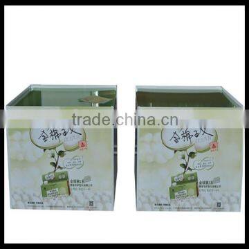 1/4sides cardboard display dump bin display with logo printing for sanitary towel displaying retail sale