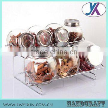 clear round wholesale glass mason jars with metal screwed lid
