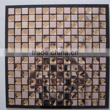 Bathroom mix color glass stainless steel mosaic