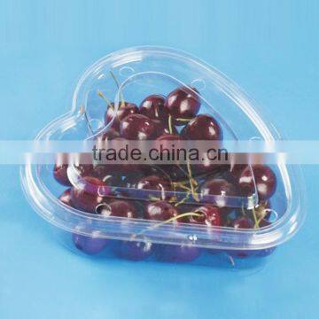 Heart shaped PET plastic transparent cherry box