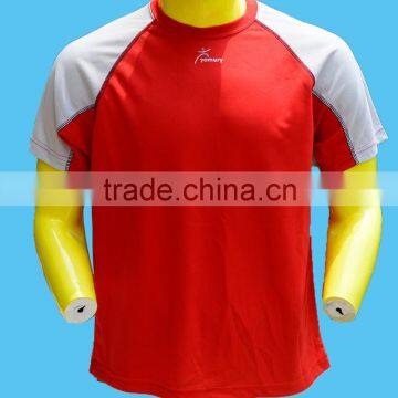 Red sport t shirt plain dry fit jersey guangzhou factory