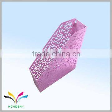 School office embossing decorative metal mesh file holder