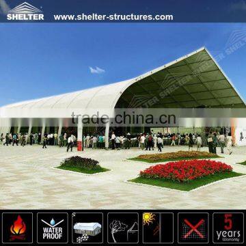 Safe Curved Aluminum clear span aircraft hangar tent for aviation in South Africa