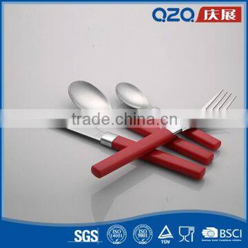 Thick Materials Plastic Handle Red Stainless Steel Frozen Cutlery Sets photo-2