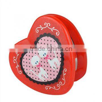 Factory Directly Heart Shape Plastic Folding Pocket Mirror photo-2