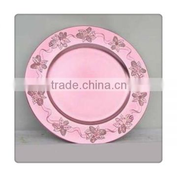 Decorative Plastic Pink Flower Plates