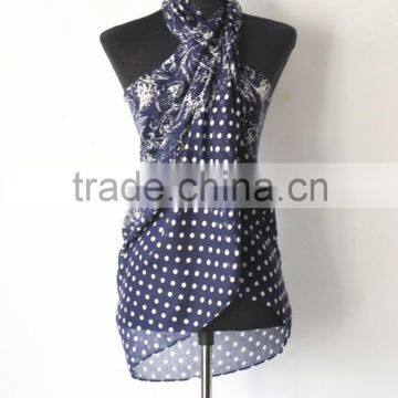 Summer Fashion High Quality Polyester Voile Customaized Printed Sarong photo-3