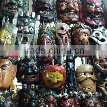 wooden mask for decorations from india