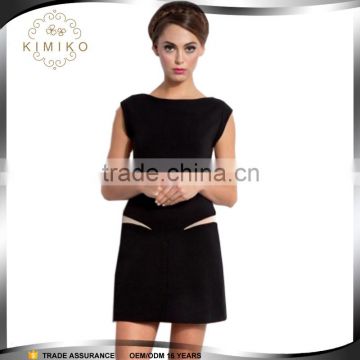 Wholesale Formal Dress Women Mini Dress With Black Stretch Mesh Insert