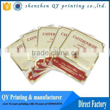 High Quality Printing Waterproof Strong Adhesive Stickers With Gold Stamping