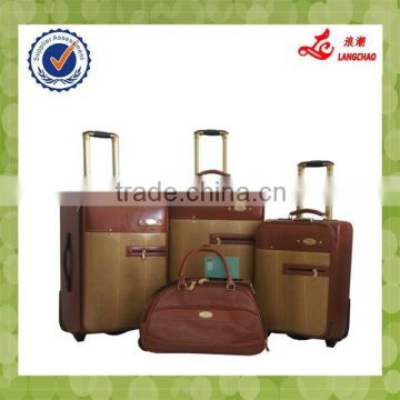 2014 High Quality Dark Brown Travel Soft Trolley Suitcase