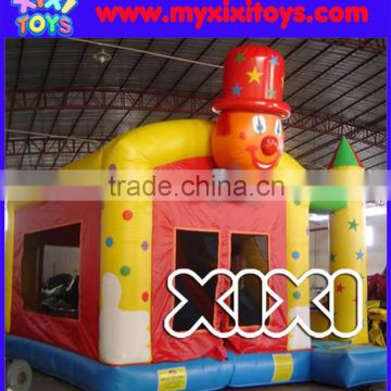 Clown inflatable bouncer combo for kids, inflatable slide bouncer amusement park toys