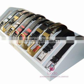Custom White Lacquered Wood Belt Display photo-4