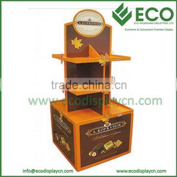 Point Of Purchase Folding Corrugated Cardboard Pallet Display For Chocolate