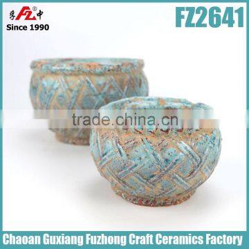 Antique style round shaped garden ceramic pots