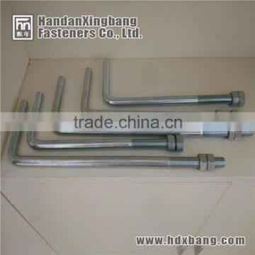 hot selling L J type concrete anchor bolt with nut made in china