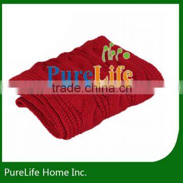 SZPLH Classic Cable Knit Red Scarf