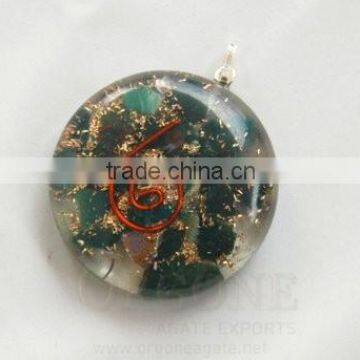 Blood Stone Orgone Disc Pendant | Orgonite Disc Pendant | Blood Stone Pendant | Orgonite Pendant | Orgone Energy Pendant |