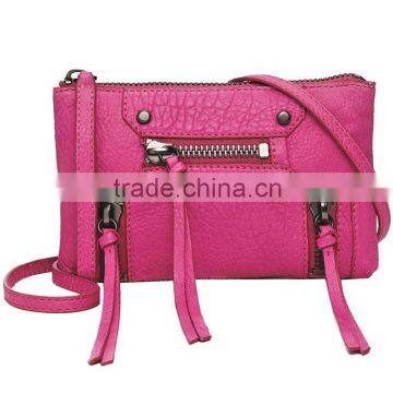 Cheap four zippers pu leather mini cross-body bag ladies (CL9-098)