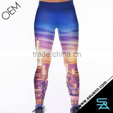 2016 New Design Night Scene Print Leggings Tights