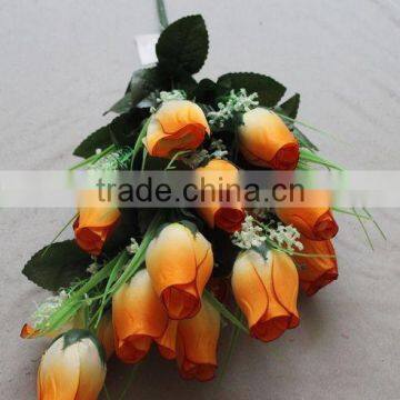 18 Heads Fatory Making Artificial Flower Rose Bud Silk Rose Bud photo-5