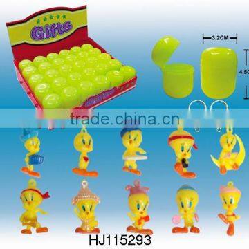 Promotion Gifts PVC Toys Keyring Eggshell Duck 30pcs