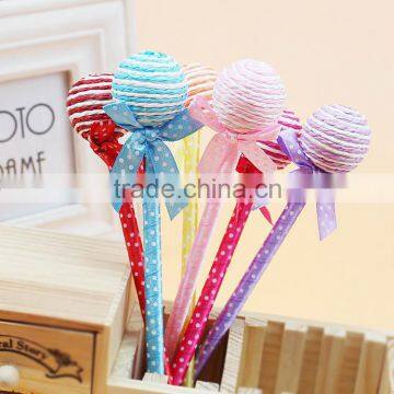 Candy lolly ball pens bowknot multi-color promotional ballpoint pens