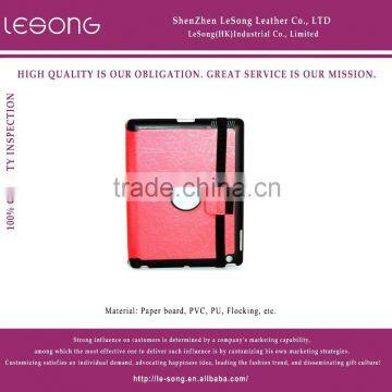 Red Back Cover Leather Flip 9 Inch Tablet Hard Case