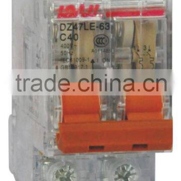 Hot sell DZ47-63-2p C45 transparent miniature circuit breaker MCB