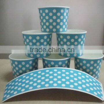 Custom printed ice cream paper container and cup with lid