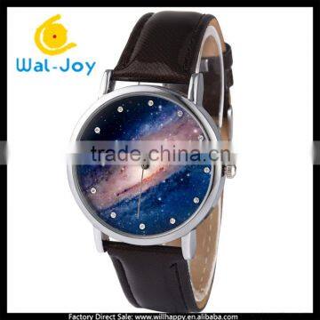 WJ-5459 wholesale cheapest vast sky face trendy quartz leather band attractive ladies watch