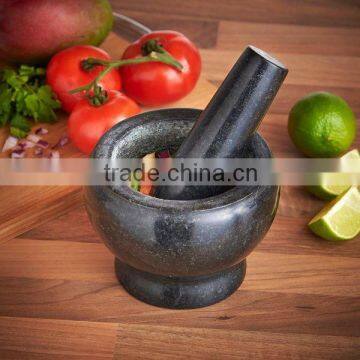 5.5" Black Granite Mortar And Pestle