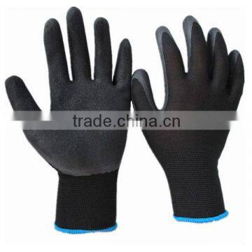 13Gauge Black Latex Foam Palm Coated Softtextile Working Glove for Construction