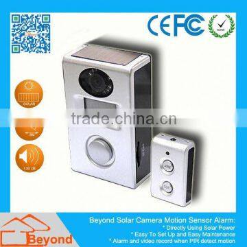 Wide Angle Lens 62Mm Solar Camera Alarm With Video Record and Solar Panel