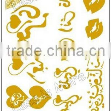 fashion gold lip tatoo sticker arabic temporary sticker