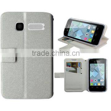 for ALCATEL One Touch Pop C1 case white slik slim wallet stand leather case wiko case high quality factory price