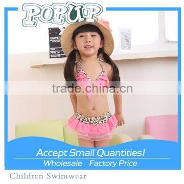 2015 Girl Seersucker Sexy Bikini Swimwear For Kids